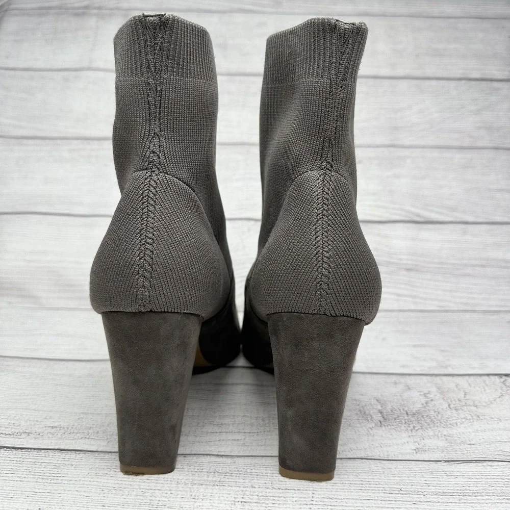 Steve Madden Booties Womens 11 Gray Suede Remy Pointed Toe Ankle Knit‎ Boots